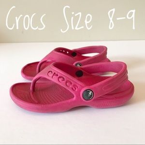 Crocs pink flip flop sandals size 8-9